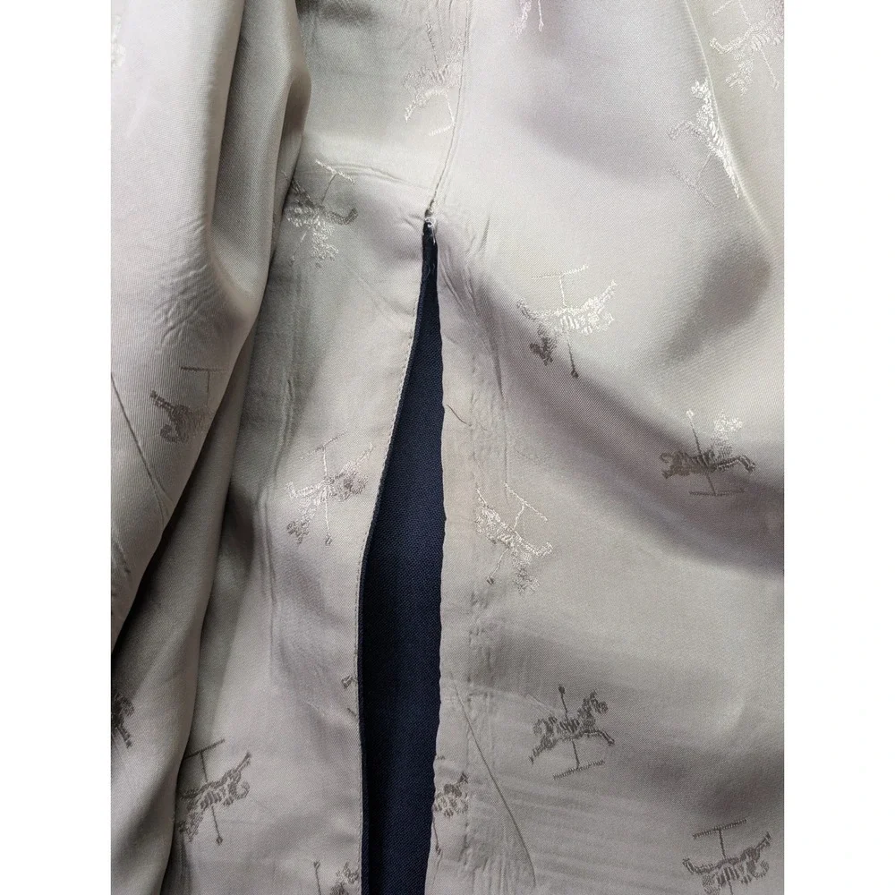 Old School Bespoke Mens Navy Blue 3 Button Blazer Gold Crest Buttons Sport Coat